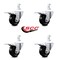 Service Caster 3 Inch Hard Rubber Wheel Swivel 7/8 Inch Square Stem Caster Set Total Lock Brake SCC-SQTTL20S314-HRS-78-4 - alternate 5